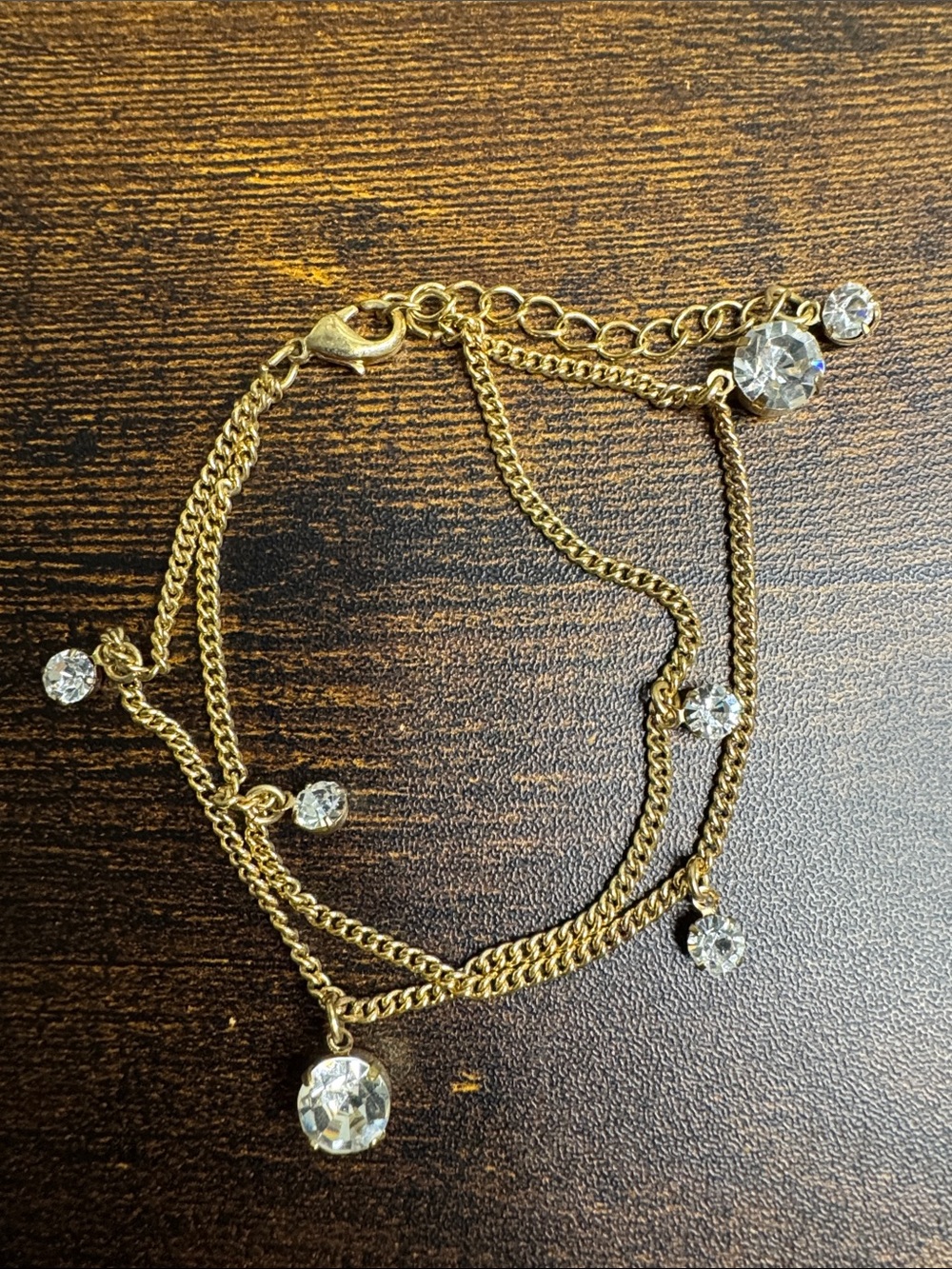 Gold-Tone Layered Crystal Charm Bracelet - Women